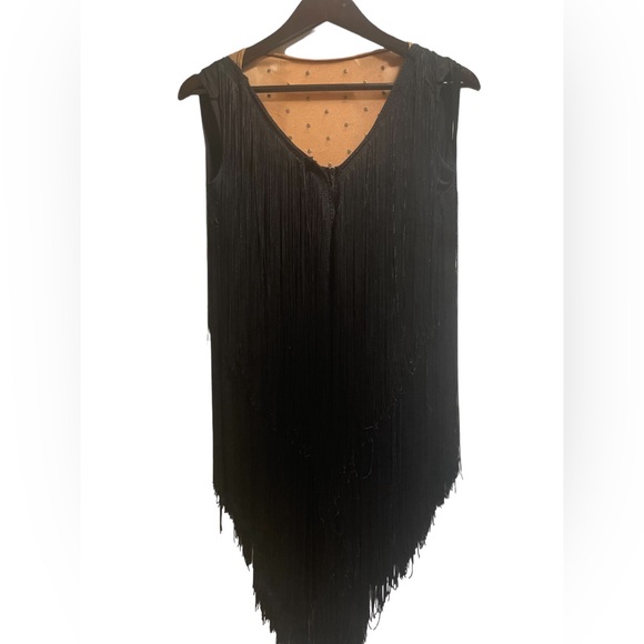 VTG black Flapper fringe dance costume - Picture 6 of 11